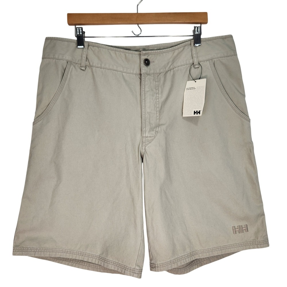 Helly Hansen Mens Due Nord II Shorts Sand Cotton Canvas Utility Size 38 NWT Flaw